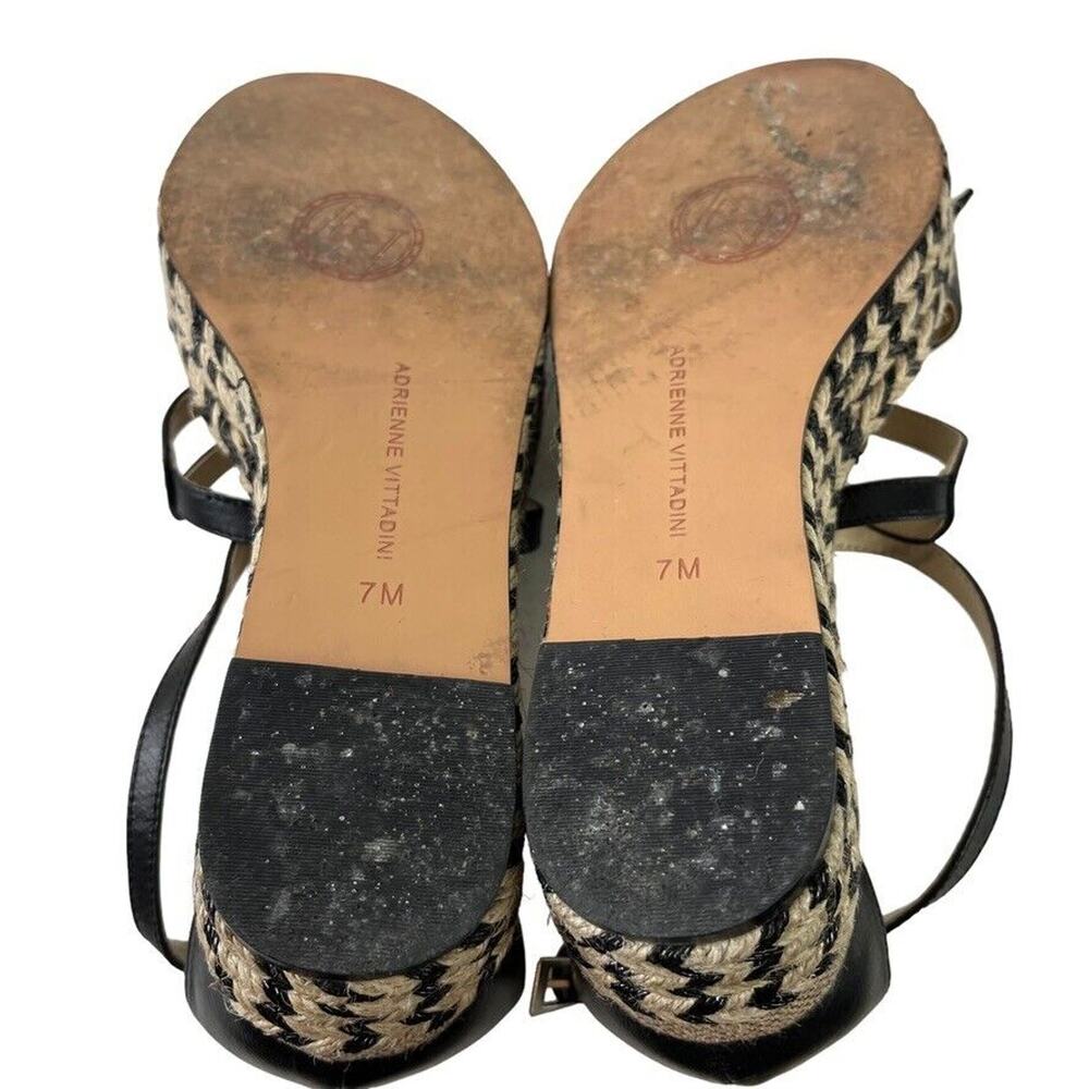 Adrienne Vittadini Louie Womens Leather Wedge Sandals Espadrilles Shoes sz 7 - Picture 3 of 16